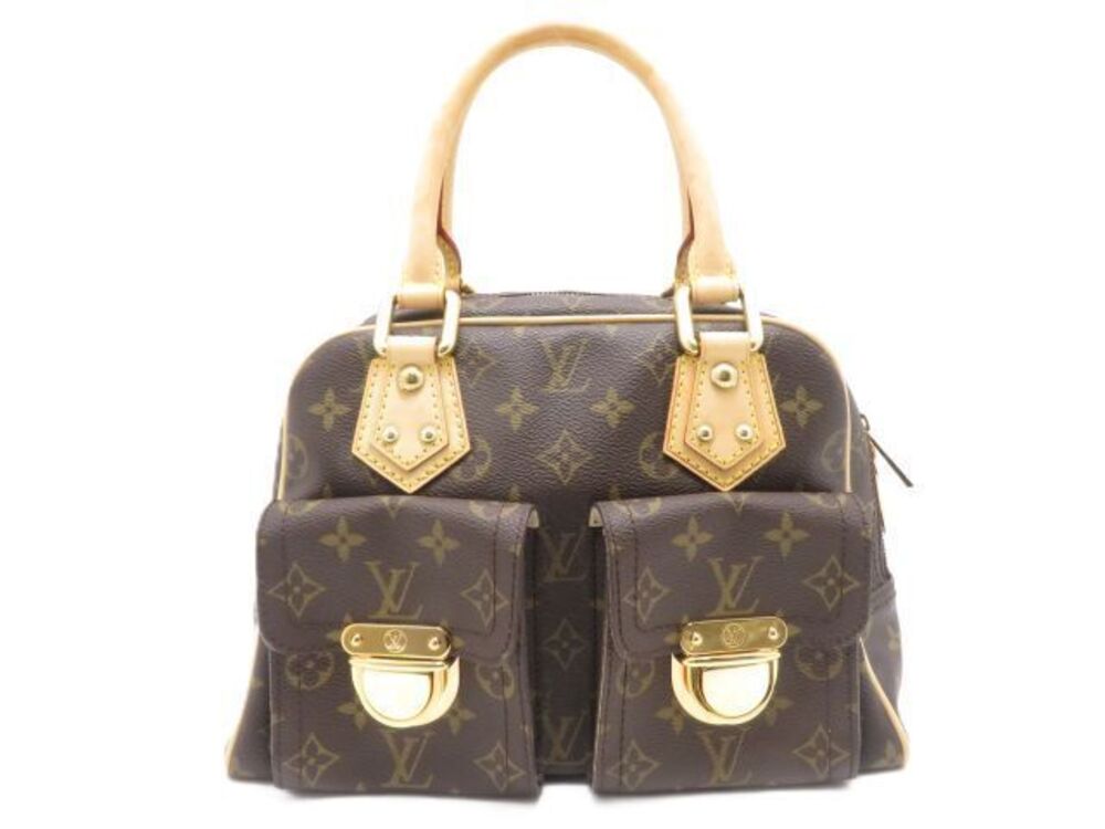 LOUIS VUITTON Manhattan Monogram Bag Handbag Canvas Brown